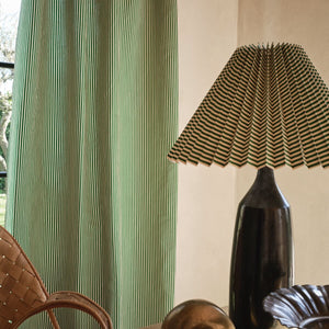 Moire Stripe Emerald Fabric