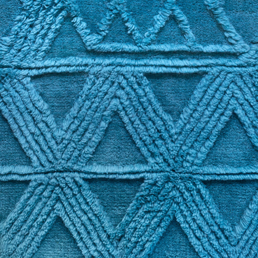 Moroccan Triangle Cerulean Rug