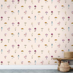 Mushrooms Bisque Wallpaper