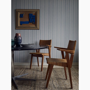 Needlepoint Stripe Blue Teal Wallpaper