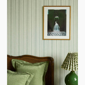 Green Stripes Fabric, Wallpaper and Home Decor