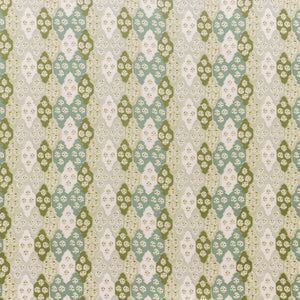 Ottoman Quilt Aqua Fabric