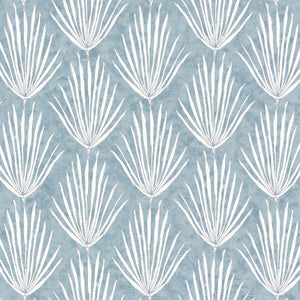 Palm Parade Relief Bluebird Fabric