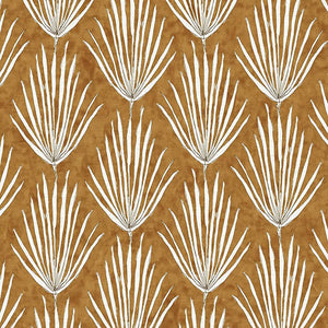 Palm Parade Relief Terracotta Grasscloth Wallpaper