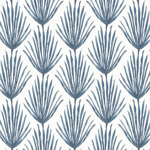 Palm Parade Indigo Fabric
