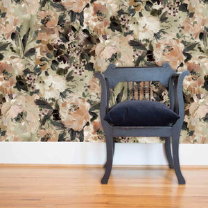 Peonia Apricot Wallpaper