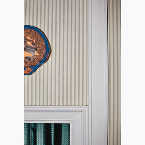 Polka Stripe Creme Noir Wallpaper