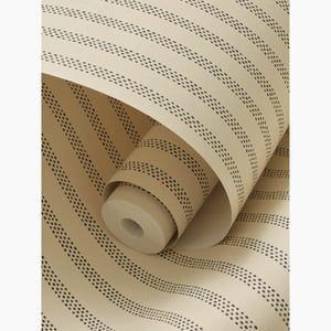 Polka Stripe Creme Noir Wallpaper