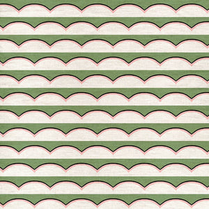 大人気アイテム Scallops Green & Pink Fabric 靴