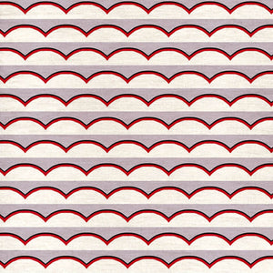 Scallops Lilac & Red Fabric