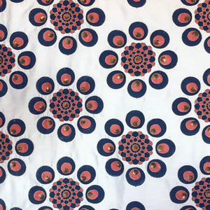 Shabaaz Coral Adras Embroidered Fabric
