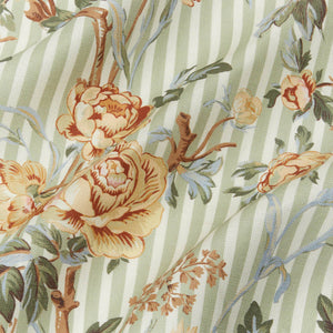 Small Stripe Floral Eucalyptus Fabric