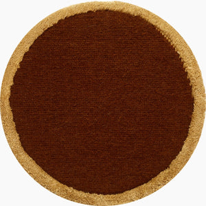 Soumak Border Round Fox Camel Rug