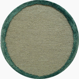 Soumak Border Round Lagoon Steel Rug