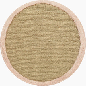 Soumak Border Round Petal Cream Rug