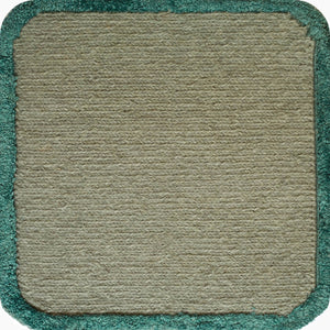 Soumak Border Curved Lagoon Steel Rug