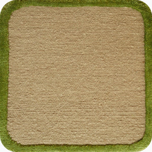 Soumak Border Curved Moss Mushroom Rug