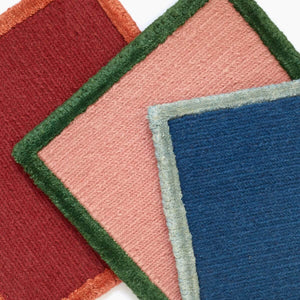 Soumak Border Square Peony Rug