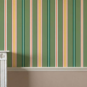 Sporty Stripes Green Wallpaper
