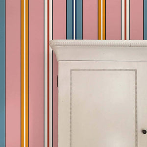 Sporty Stripes Pink Wallpaper