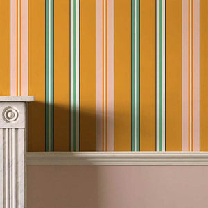 Sporty Stripes Saffron Wallpaper