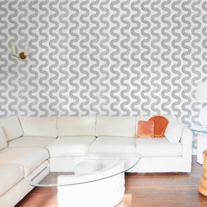 Squiggle Dot Black & White Wallpaper