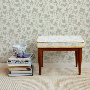 Strawberries Sage Fabric (Heavy Weight)