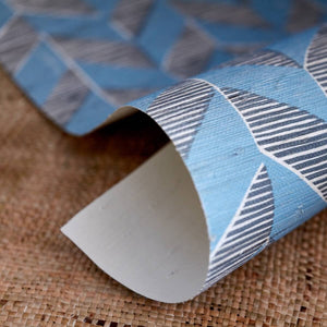 Sumba Adriatic/Natural Grasscloth Wallpaper