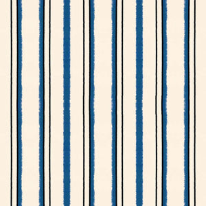 Tangier Stripes White & Blue Wallpaper