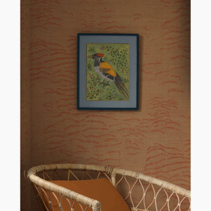 Tenbay Vermilion Grasscloth Wallpaper