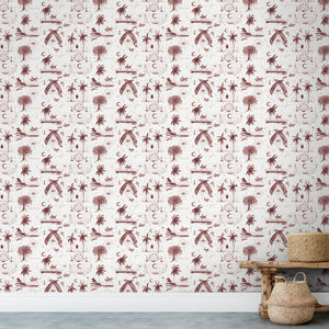 Toile Cabernet Wallpaper