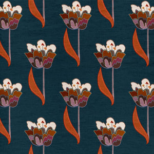 Tulips Navy Fabric