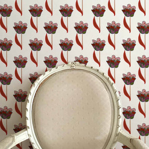 Tulips White Wallpaper