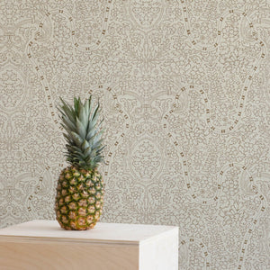 Uroboros Bronze Grasscloth Wallpaper