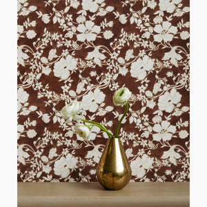 Watercolor Floral Espresso Wallpaper