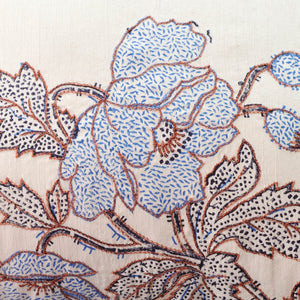 Blue Lana Adras Embroidered Fabric