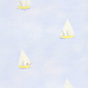 Bunny Voyage Blue Wallpaper