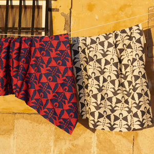 Capretto Tomato/Cobalt Fabric