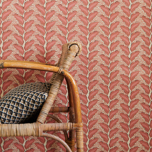 Cassis Sangria/Natural Grasscloth Wallpaper