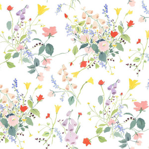 Flora White Wallpaper