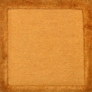Soumak Border Square Saffron Rug