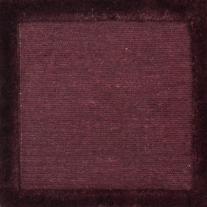 Soumak Border Square Burgundy Rug