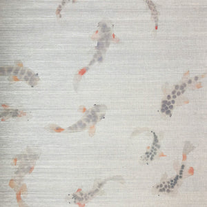 Koromo Pewter Grasscloth Wallpaper