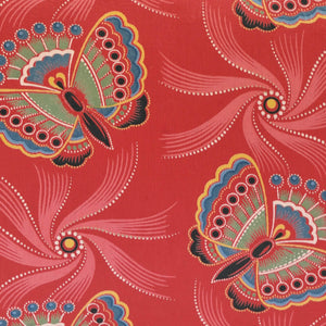 Mariposa Red Linen Fabric